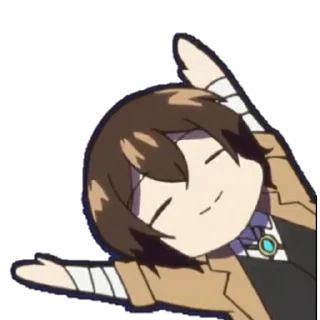 🕸 emoji Osamu Dazai [Chibi]᭄𖣘 @Kamado_slayer Telegram sticker 19 of 60