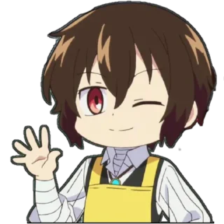 🕸 emoji Osamu Dazai [Chibi]᭄𖣘 @Kamado_slayer Telegram sticker 14 of 60