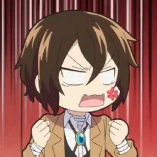 🕸 emoji Osamu Dazai [Chibi]᭄𖣘 @Kamado_slayer Telegram sticker 21 of 60