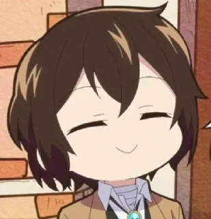🕸 emoji Osamu Dazai [Chibi]᭄𖣘 @Kamado_slayer Telegram sticker 20 of 60