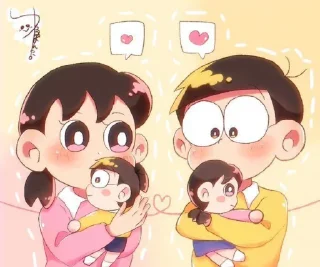 👩‍❤️‍👨 emoji @stickersbag 🌟 Nobita Shizuka 💖 Telegram sticker 17 of 41