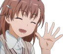 👋 emoji Misaka Mikoto Telegram sticker 24 of 51