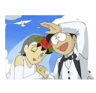 🙈 emoji Shizuka❤️Nobita Telegram sticker 12 of 43