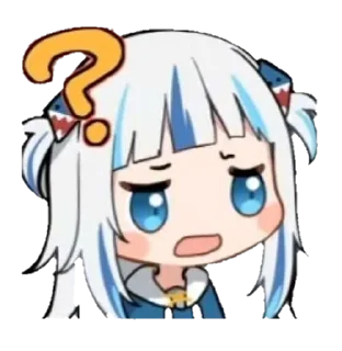 ❓ emoji Gawr Gura Telegram sticker 13 of 17