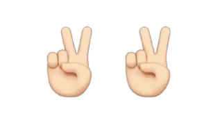 ✌️ emoji In the middle Telegram sticker 3 of 9