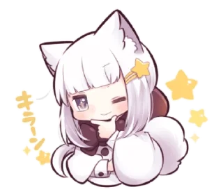 🐺 emoji ᭝݊Little wolf girl ⵓ @nyawrwar ⿴༘͜᭼̣ꪆ Telegram sticker 19 of 40