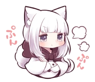 🐺 emoji ᭝݊Little wolf girl ⵓ @nyawrwar ⿴༘͜᭼̣ꪆ Telegram sticker 16 of 40
