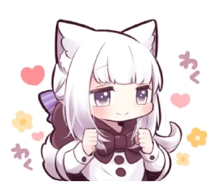 🐺 emoji ᭝݊Little wolf girl ⵓ @nyawrwar ⿴༘͜᭼̣ꪆ Telegram sticker 14 of 40