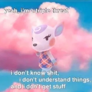 Sticker from animal crossing shitposts