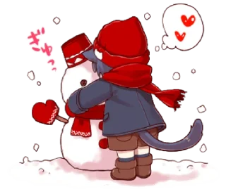☃ emoji Boy of a black cat 7 @bistic Telegram sticker 11 of 40