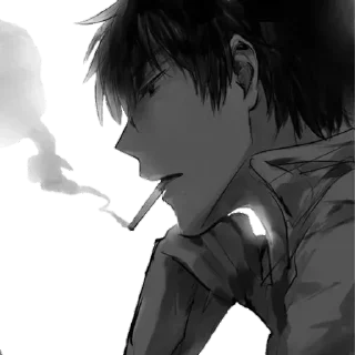 🖤 emoji [ @Cutie_Riya ] [Dark Anime boy] Telegram sticker 12 of 40