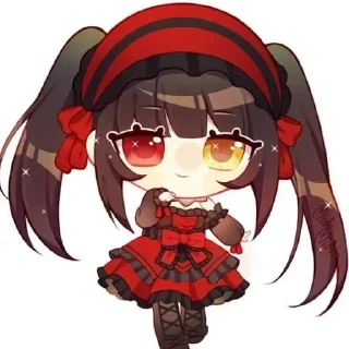 ♨️ emoji Kurumi tokisaki chibi × @voidstickers Telegram sticker 19 of 22