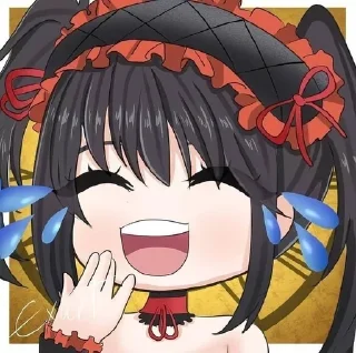 ♨️ emoji Kurumi tokisaki chibi × @voidstickers Telegram sticker 11 of 22