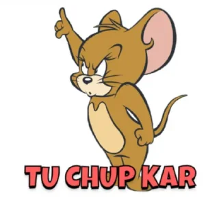 🤫 emoji @stickersbag 🌟 Tom & jerry text 💖 Telegram sticker 22 of 80