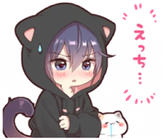 🐱 emoji Boy of a black cat(hoody)2 Telegram sticker 8 of 32