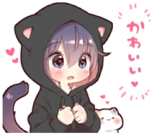 🐈‍⬛️ emoji Boy of a black cat(hoody)2 @TimmyStime Telegram sticker 20 of 32