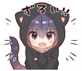 🐱 emoji Boy of a black cat(hoody)2 Telegram sticker 22 of 32