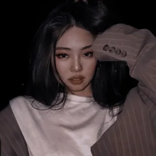 💗 emoji Jennie dark Telegram sticker 5 of 24