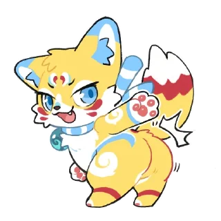 🍑 emoji Kurari Kitsune Telegram sticker 14 of 44