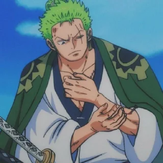 🟢 emoji Roronoa zoro Telegram sticker 7 of 10