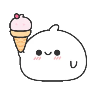 🍦 emoji ƒluffy white // @LeninSticker Telegram sticker 5 of 24