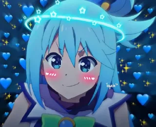 💙 emoji 𝘼𝙦𝙪𝙖 @animestix Telegram sticker 10 of 120