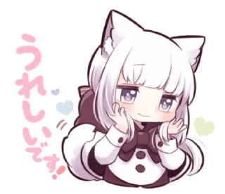 🐺 emoji ᭝݊Little wolf girl ⵓ @nyawrwar ⿴༘͜᭼̣ꪆ Telegram sticker 15 of 40