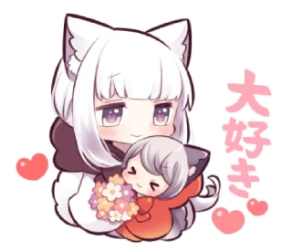 🐺 emoji ᭝݊Little wolf girl ⵓ @nyawrwar ⿴༘͜᭼̣ꪆ Telegram sticker 9 of 40