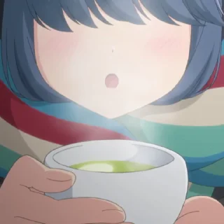 🍵 emoji @AnimeHDGifs @HD_Stickers ゆるキャン△ S1-2 Telegram sticker 9 of 81