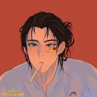 🔲 emoji Eren jaeger @animelemon049 Telegram sticker 21 of 28
