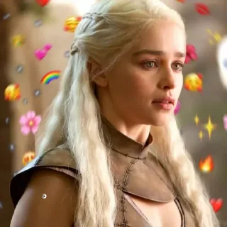 😒 emoji @StickersWorld_Offl Emilia Clarke Stickers Telegram sticker 9 of 15