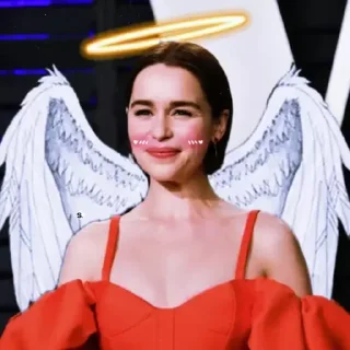 😇 emoji @StickersWorld_Offl Emilia Clarke Stickers Telegram sticker 5 of 15