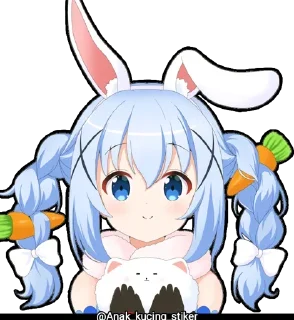 😍 emoji Usada Pekora (Chibi) @Anak_kucing_stiker Telegram sticker 1 of 48