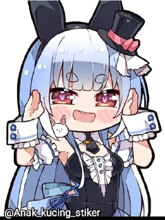 😍 emoji Usada Pekora (Chibi) @Anak_kucing_stiker Telegram sticker 24 of 48