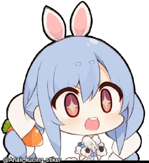 🐇 emoji Usada Pekora (Chibi) @Anak_kucing_stiker Telegram sticker 2 of 48