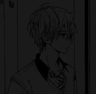 🖤 emoji [ @Cutie_Riya ] [Dark Anime boy] Telegram sticker 3 of 36