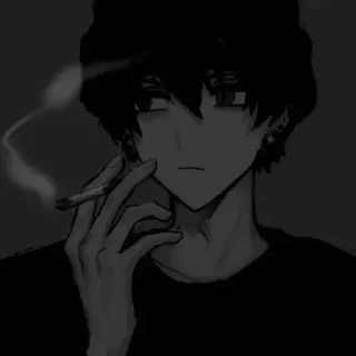 🖤 emoji [ @Cutie_Riya ] [Dark Anime boy] Telegram sticker 20 of 36