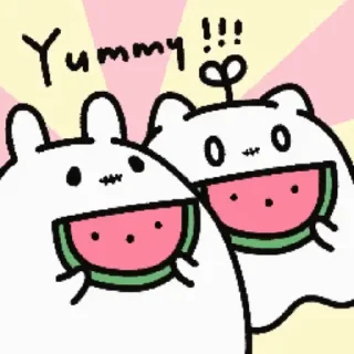 🍉 emoji @stickermaze│@stickerXhub│𝐁𝐔𝐁𝐔 & 𝐁𝐈𝐁𝐈 Telegram sticker 18 of 21