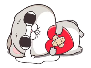 💔 emoji Miss Rabbit @Stickersey Telegram sticker 22 of 30