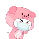 😷 emoji Pink Pig Mochi ^•^ @OstickersO Telegram sticker 10 of 49