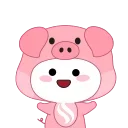 ❓ emoji Pink Pig Mochi ^•^ @OstickersO Telegram sticker 16 of 49