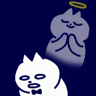 😇 emoji 领结猫Cat 2 更多贴纸在 @riridoafflinks Telegram sticker 19 of 120