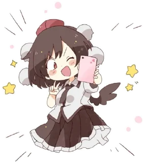 ✌️ emoji 射命丸文 Telegram sticker 15 of 49