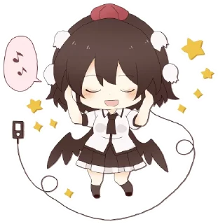 🎵 emoji 射命丸文 Telegram sticker 22 of 49