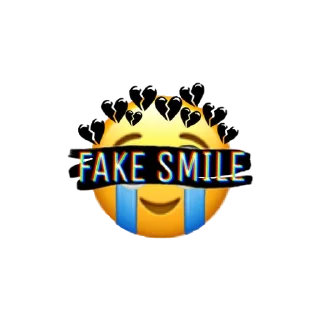 😭 emoji fake smile-! Telegram sticker 12 of 18