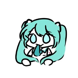 😐 emoji Miku - 藍沢 @Yuexiiia Telegram sticker 12 of 44