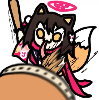 🥁 emoji 抽象泉奈包(from_tw:kikkuk222) Telegram sticker 9 of 39