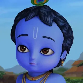 😊 emoji Little Krishna Animated by @mayanksh4rma Telegram sticker 15 of 85