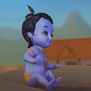 😂 emoji Little Krishna Animated by @mayanksh4rma Telegram sticker 7 of 85