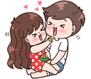 😋 emoji BOOBIB CUTE COUPLE part 2 @emmastickers Telegram sticker 5 of 120